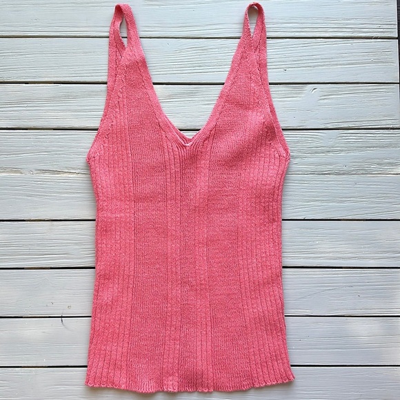 NWT By Anthropologie Sweater Tank Coral size L - Picture 1 of 2